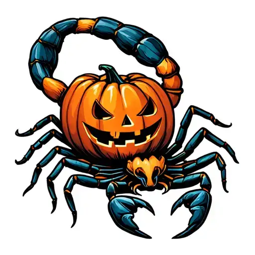 Scorpion With Jack O Lantern Head