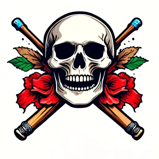 Skull And Drumsticks