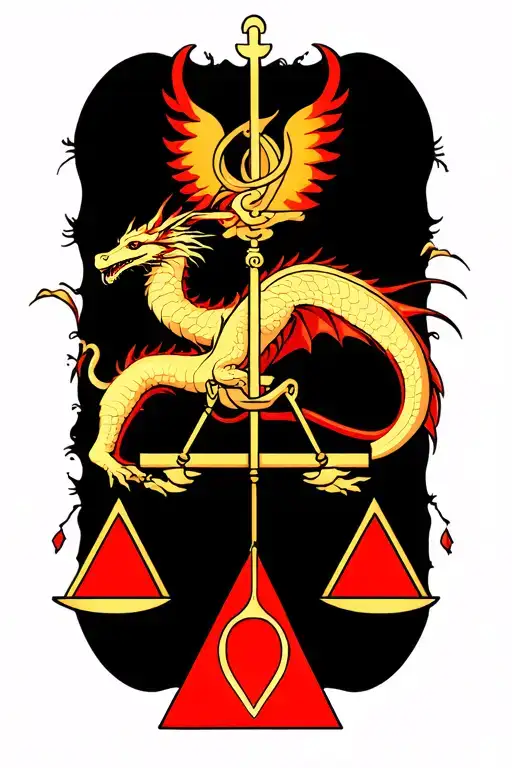 Libra With Dragon & Delta Triangles Symbolizing