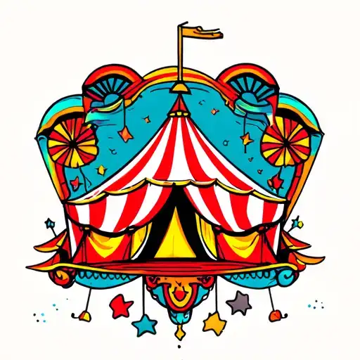 Circus Tent Carnival Colorful Old School