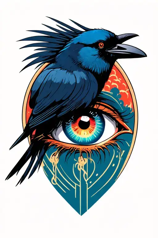 Itachi Mangekyo Eye With Crow