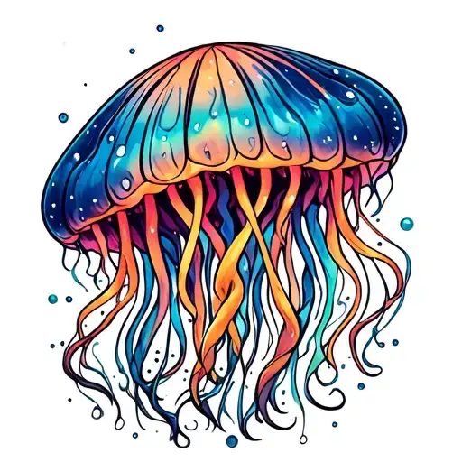 Pschadelic Jellyfish Floating
