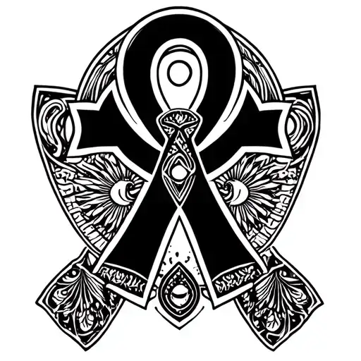 Ankh With The Chakra Symbols