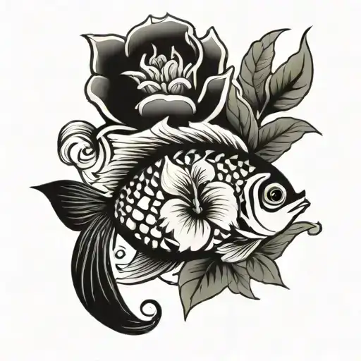 Tropical Fish And Flower