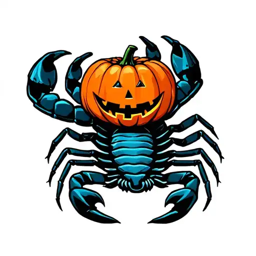 Scorpion With A Jack O Lantern Head