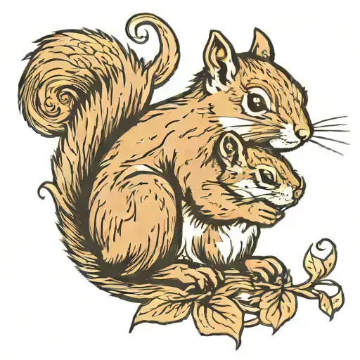 Mom & Baby Squirrels