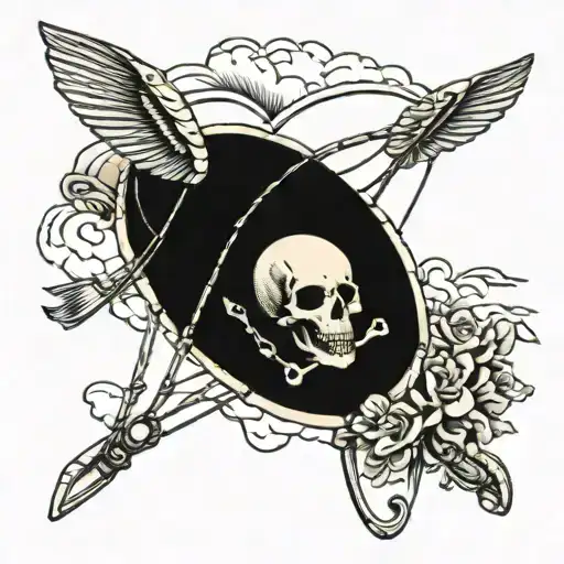 Paraglider Flying Skeleton