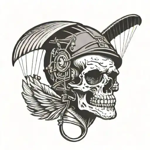 Paraglider Flying Skull Head
