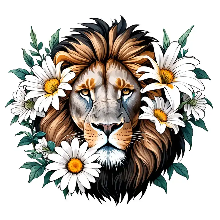 Daisy And Lily With Lion Surrounded