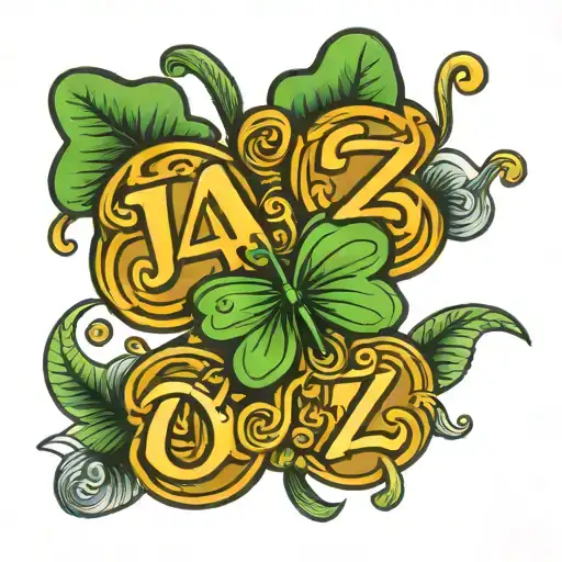 Four Leaf Clover With Letters A J O Z Characters Incorporated