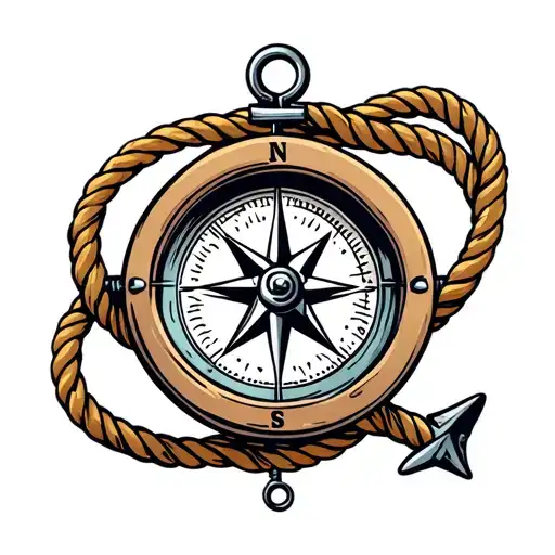 Anchor Rope Boat Compass Shark