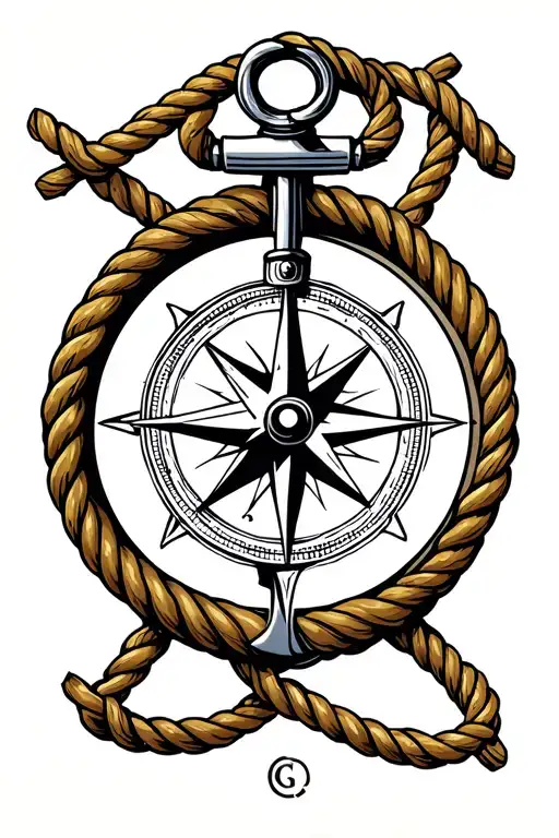 Anchor Rope Boat Compass Shark