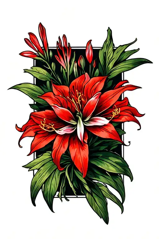Red Lycoris On The Upper Arm