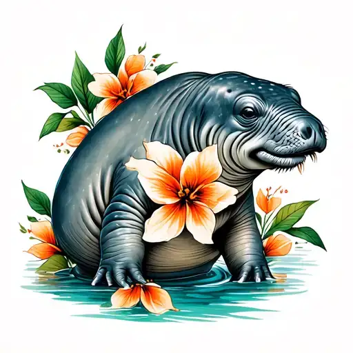 Manatee And Orange Blossoms