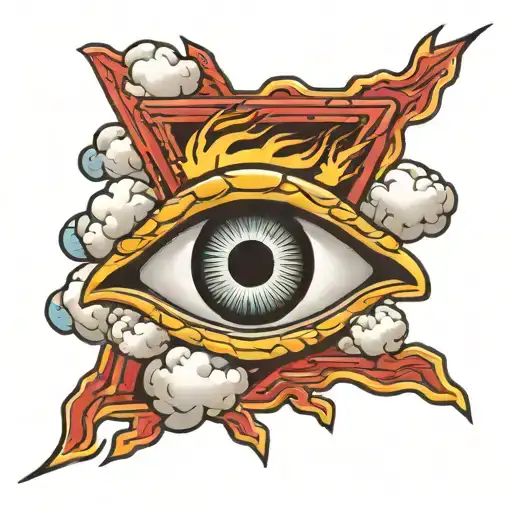 Clouds With Lightning And An Eye Inside