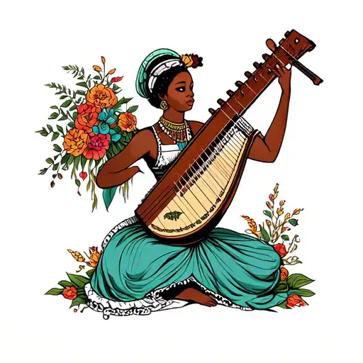 Abyssinian Maid Playing A Dulcimer