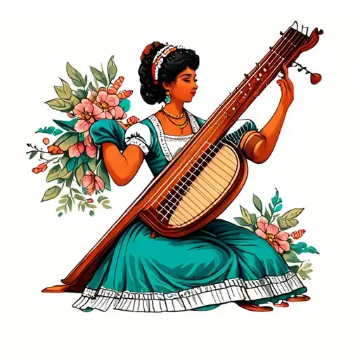 Abyssinian Maid Playing A Dulcimer