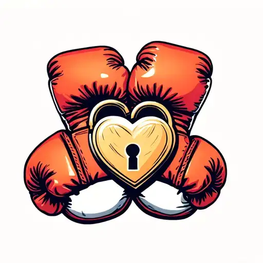 Boxing Gloves With Heart Shaped Lock