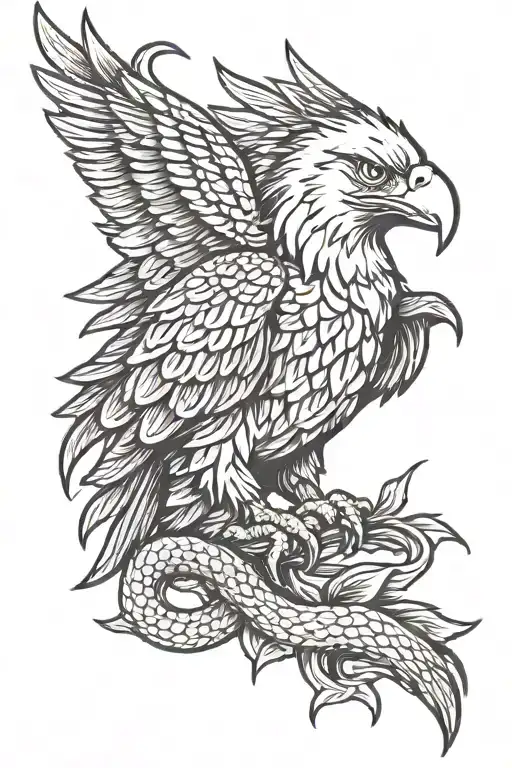 The Eagle That Holds A Sylor Jerry-style Snake In His Beak