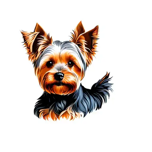 Yorkie Side Profile Silhouette