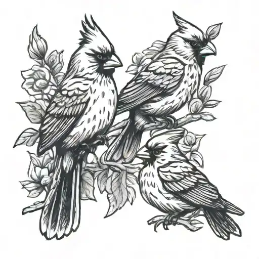 Male And Female Cardinals