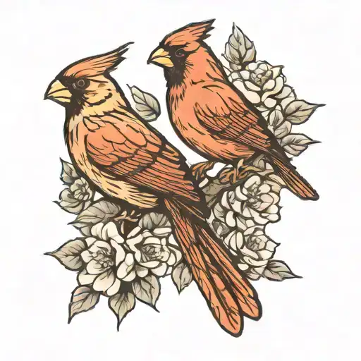 Male And Female Cardinals
