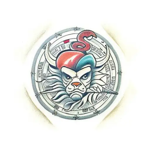 Zodiac Leo And Sagittarius Signs With Fire