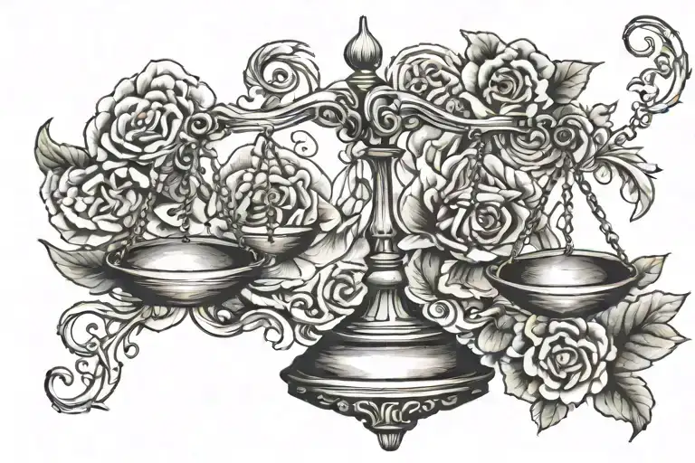 Libra Scale With Unique Tattoo Design