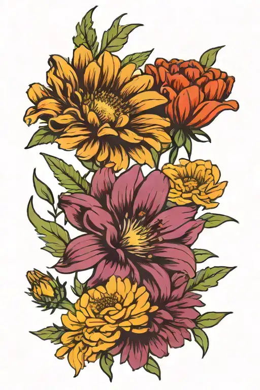 Aster And Marigold