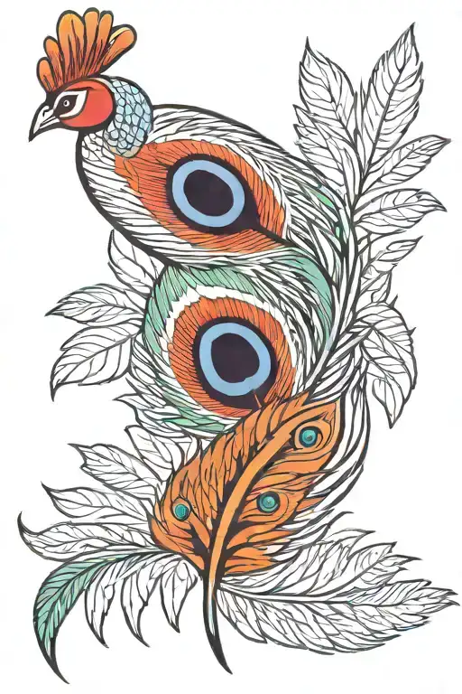 Peacock Feather With Fulte