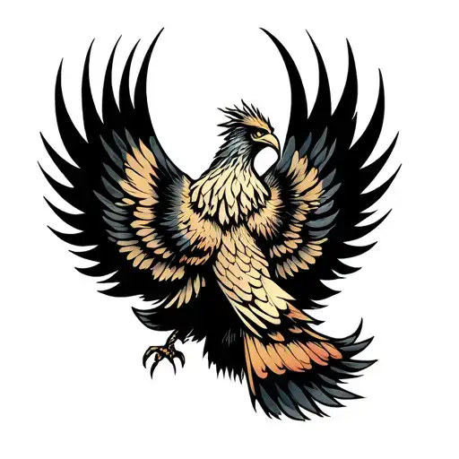 Phoenix Bird Rising On Forearm Sleeve
