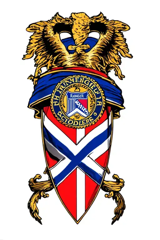 Outlien Of Scotland With A Saltire And Rangers Fc Badge Mixed In