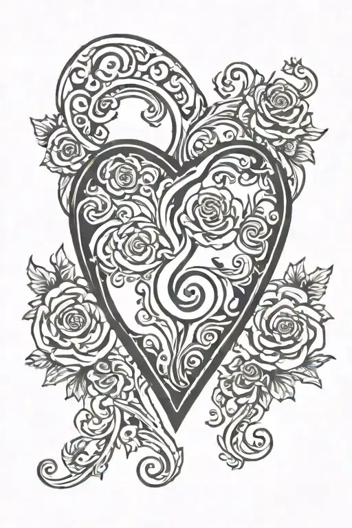 Semi Colon Inside Heart Shape Surrounded