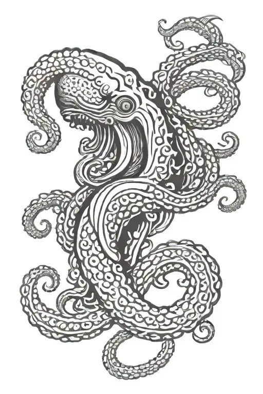 Kraken Wrapping Its Tentacles Around A Diver