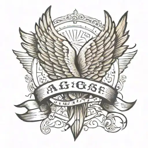 Angle Wings With Quote Written