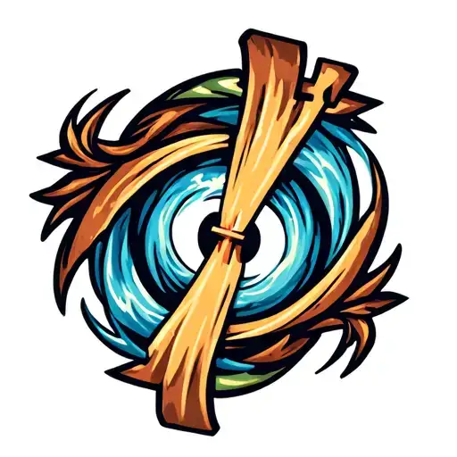 Hurricane Logo With Cross Symbolizing Eye Of Storm