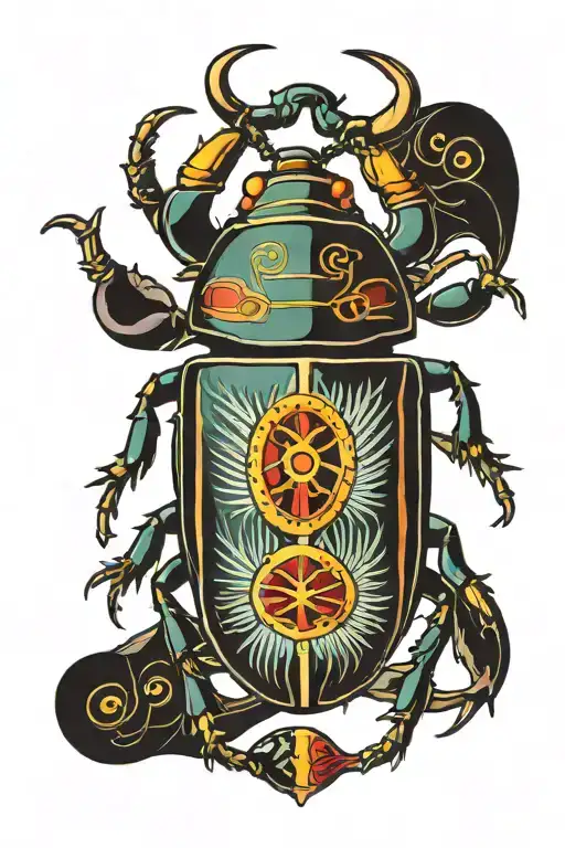 Colored Scarab Beetle