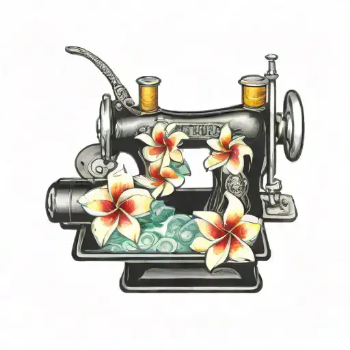 Sewing Machine Hawaii Cocktail Wave Plumeria