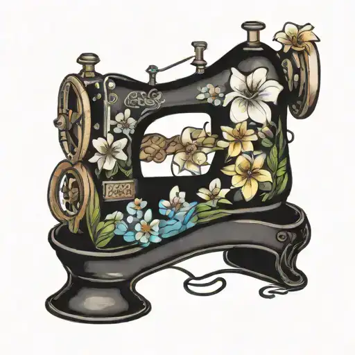 Sewing Machine Hawaii Wave Plumeria Cushions Chair