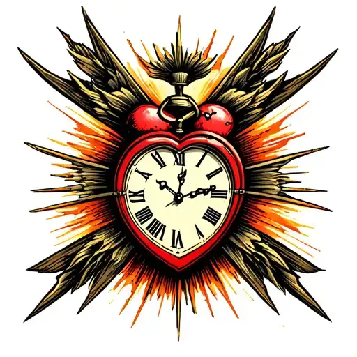 Exploding Heart Clock
