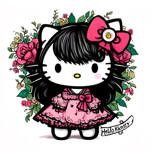 Hello Kitty Wednesday Adams Creation