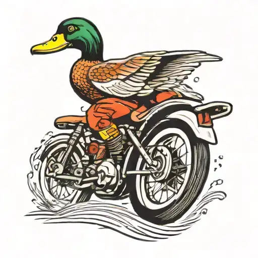 Duck On A Dirt Bike