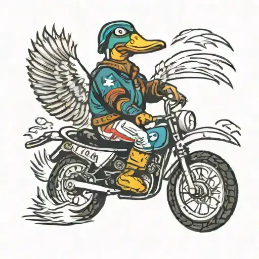 Duck On A Motocross Wheelie