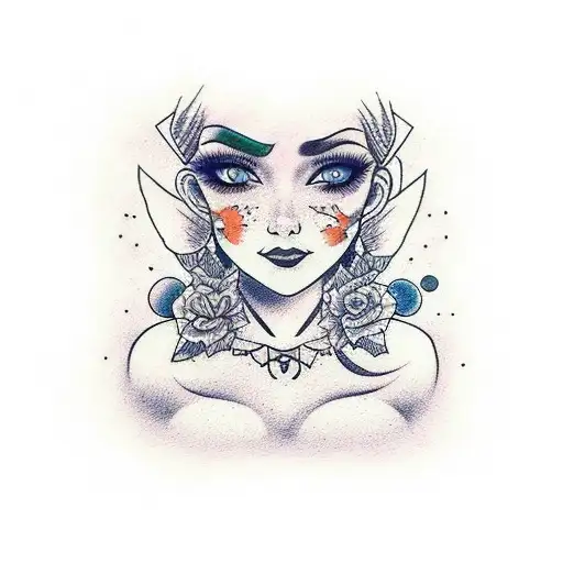 Gypsy Girl With Irish Details And Orange Hair Wirh Freckles On Her Cheeks