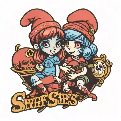 Two Girl Smurfs Punk Rock Inspired