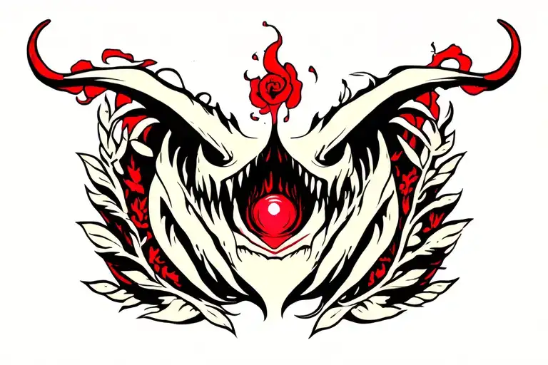Generate A Womb Tattoo Using The Cumdiction Design But Stylized In The Monster Symbols And Designs