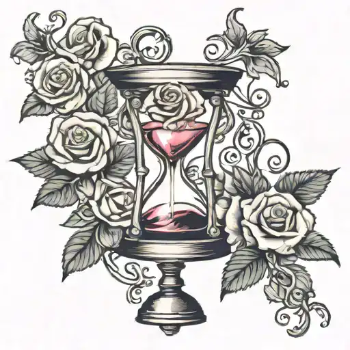 Hour Glass With Rose Vines Around It