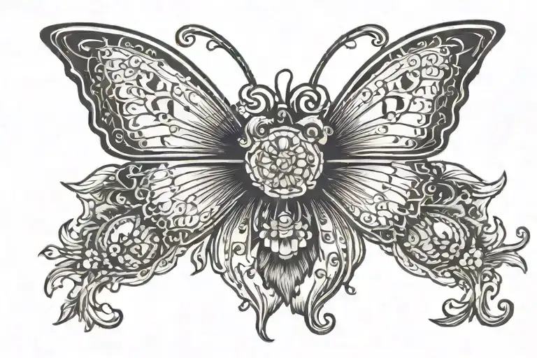 Butterfly With Tiara And Sun Shining In The Background