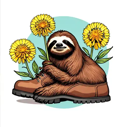 Sloth Boots Dandelions