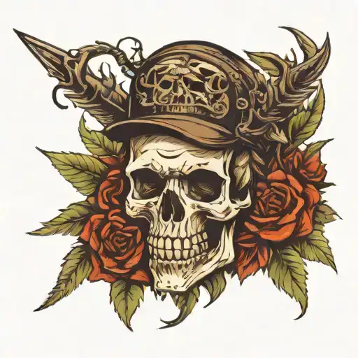 Biker Forest Skull Surrounded